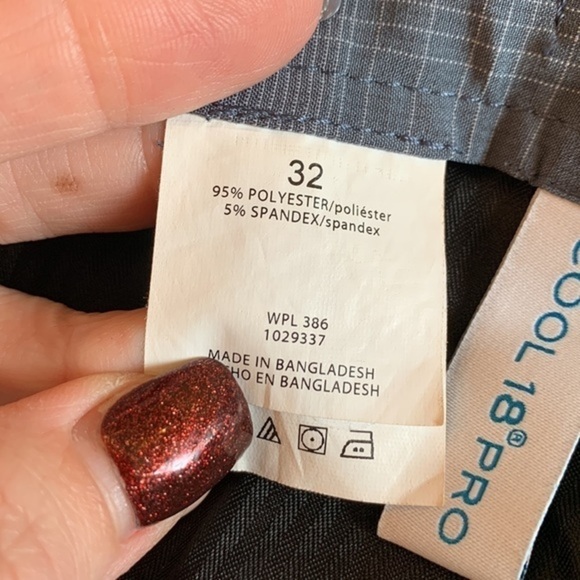 Haggar Mens Cool 18 pro mens casual flat front gray plaid career shorts - Picture 5 of 7